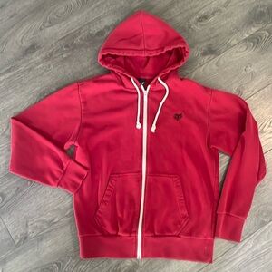 Fox Racing burgundy Full Zip Hoodie Sweatshirt size medium